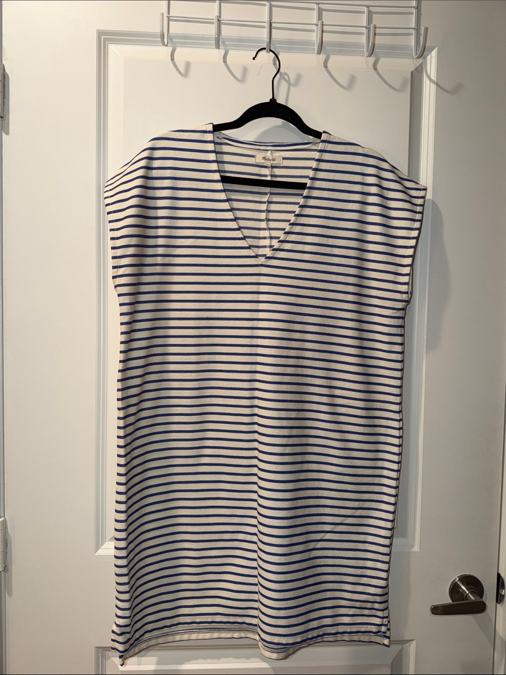 Madewell Blue & White Striped V-Neck Dress